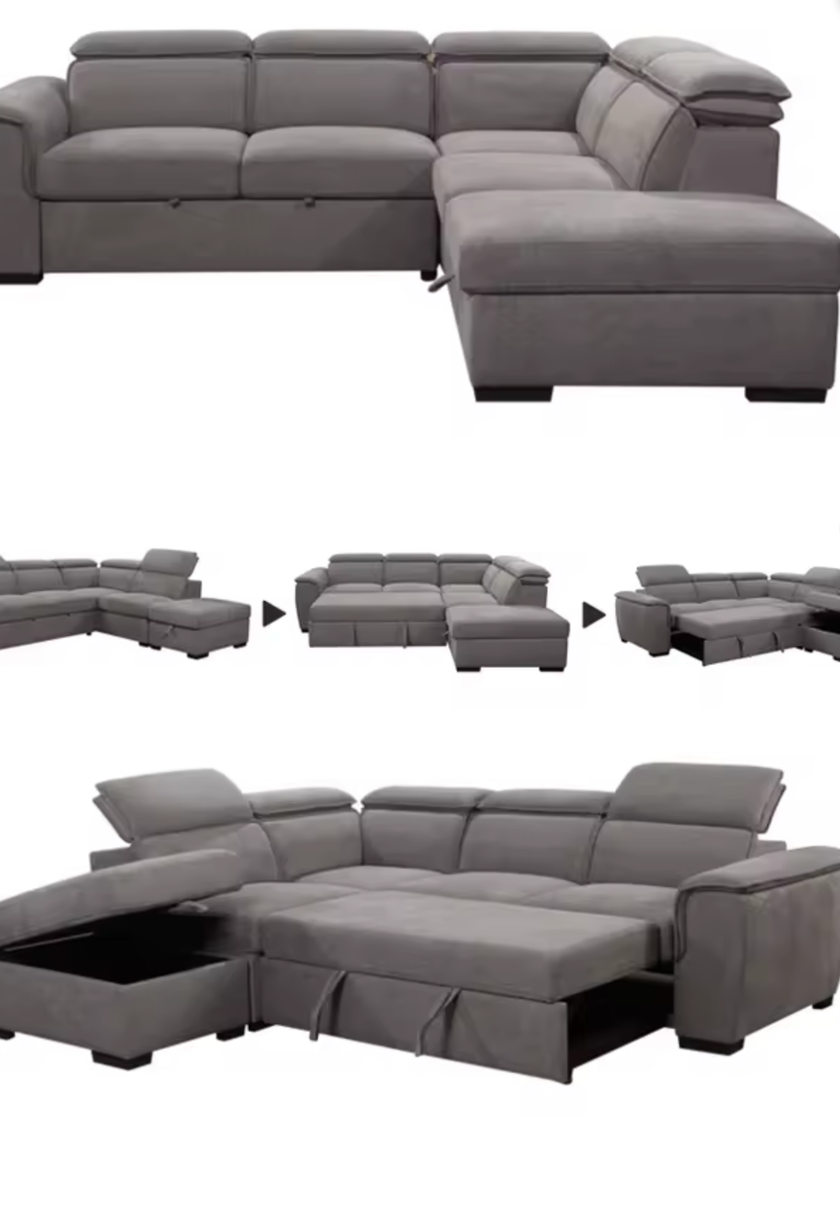 Manufacture furniture house 2p+chaise+ottoman Reconfigurable Deep Seating Couch Sectional Parlor Combination Sofa Set