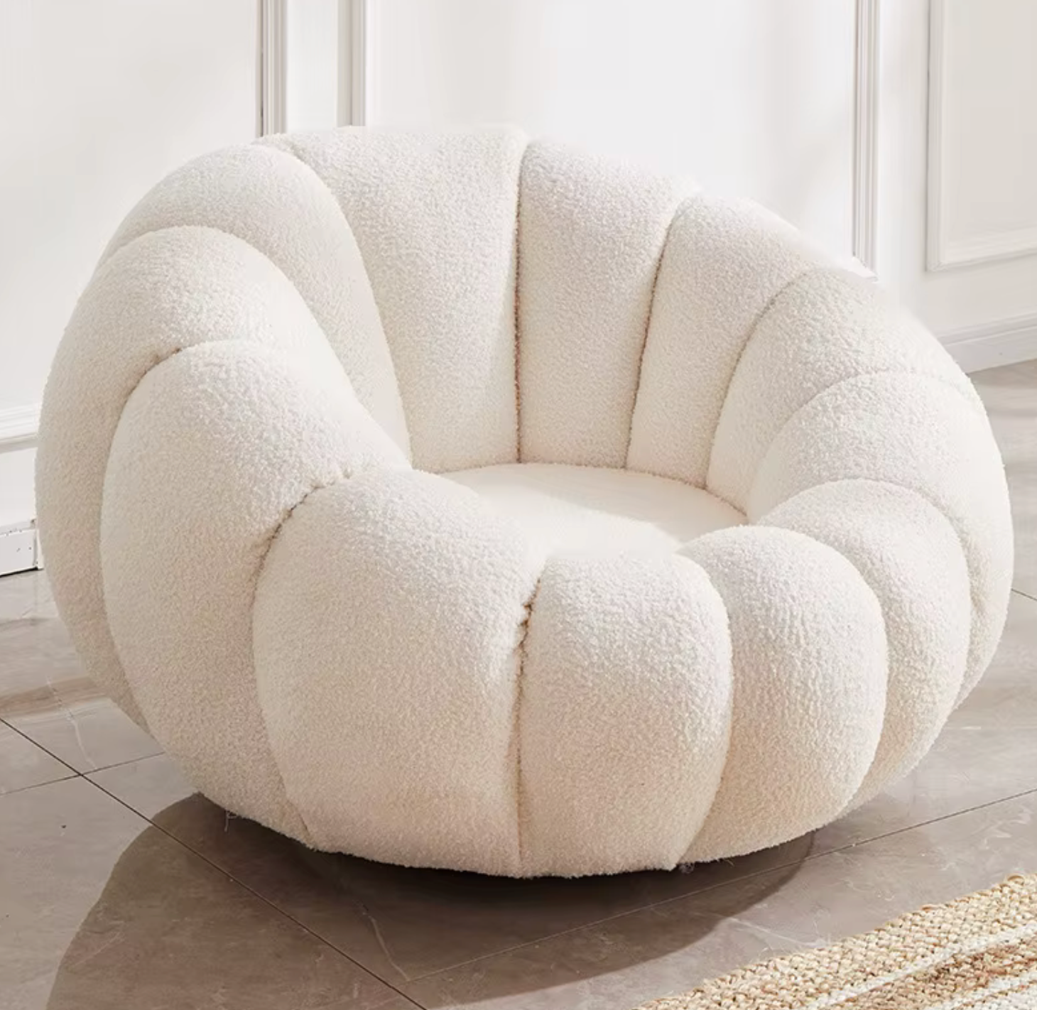 Internet Popular Pumpkin Single Sofa Chair for Small Apartment Lazy Tatami Balcony Bedroom Comfortable Foam Fabric Backrest Set