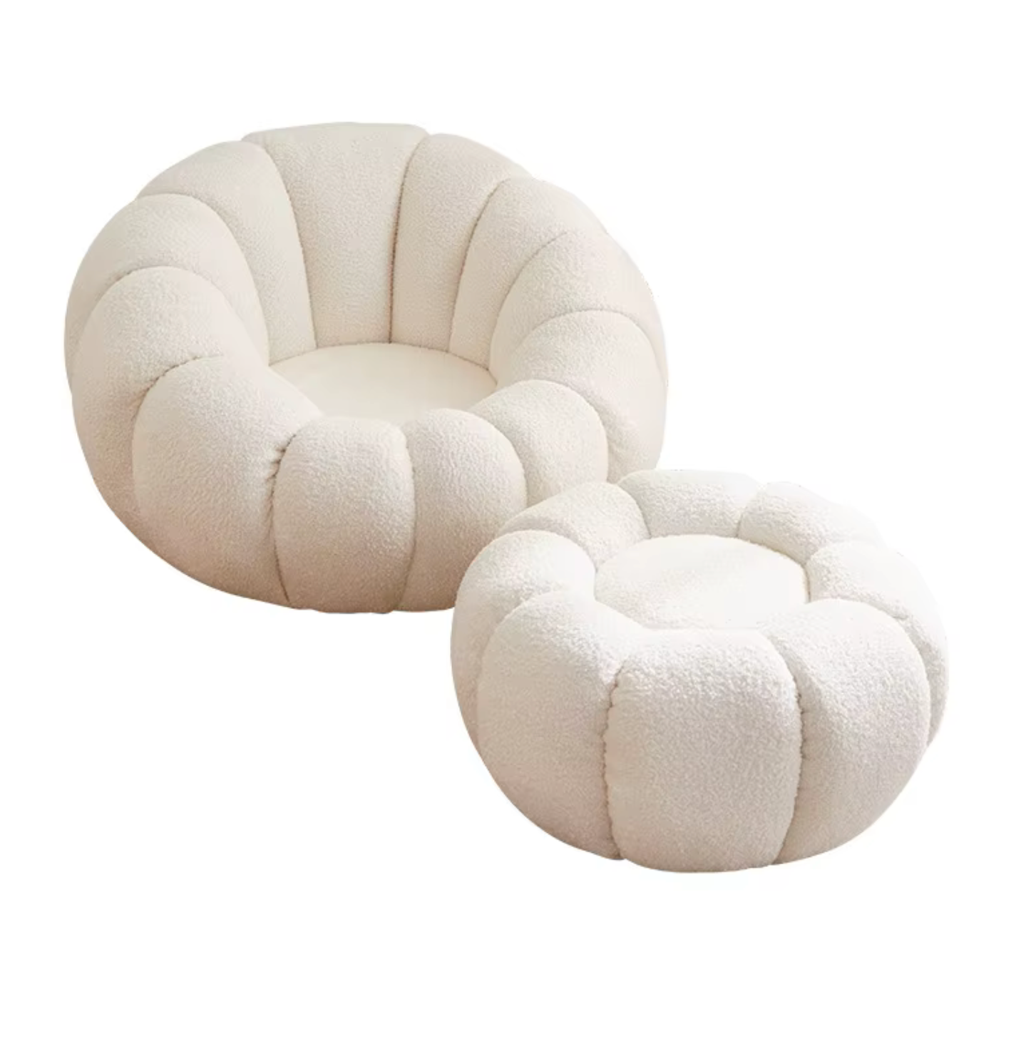 Internet Popular Pumpkin Single Sofa Chair for Small Apartment Lazy Tatami Balcony Bedroom Comfortable Foam Fabric Backrest Set