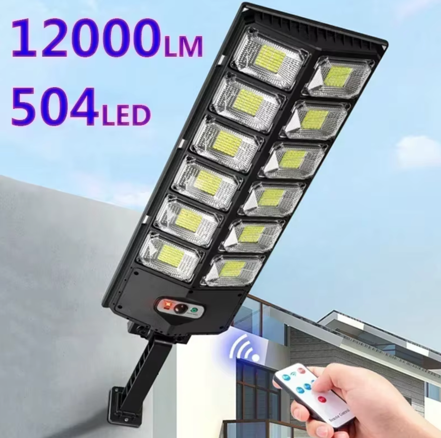 504 Led Powerful Lampe Solaire Outdoor Motion Sensor External Waterproof 12000 Lumen Solar Street Light