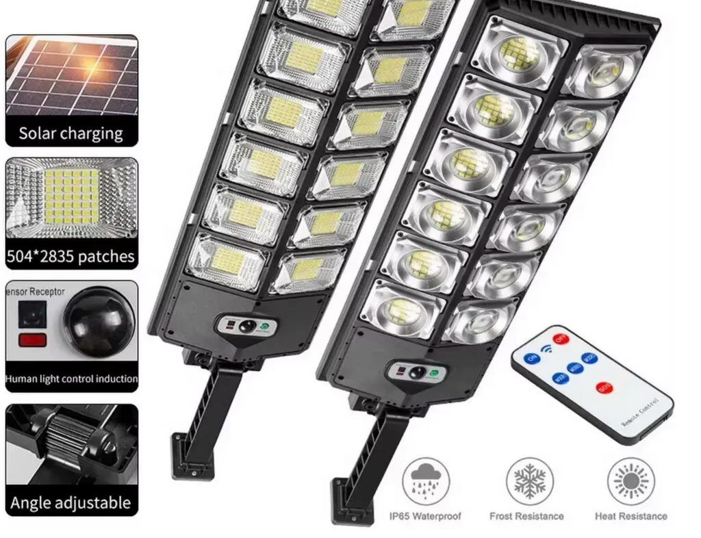 504 Led Powerful Lampe Solaire Outdoor Motion Sensor External Waterproof 12000 Lumen Solar Street Light