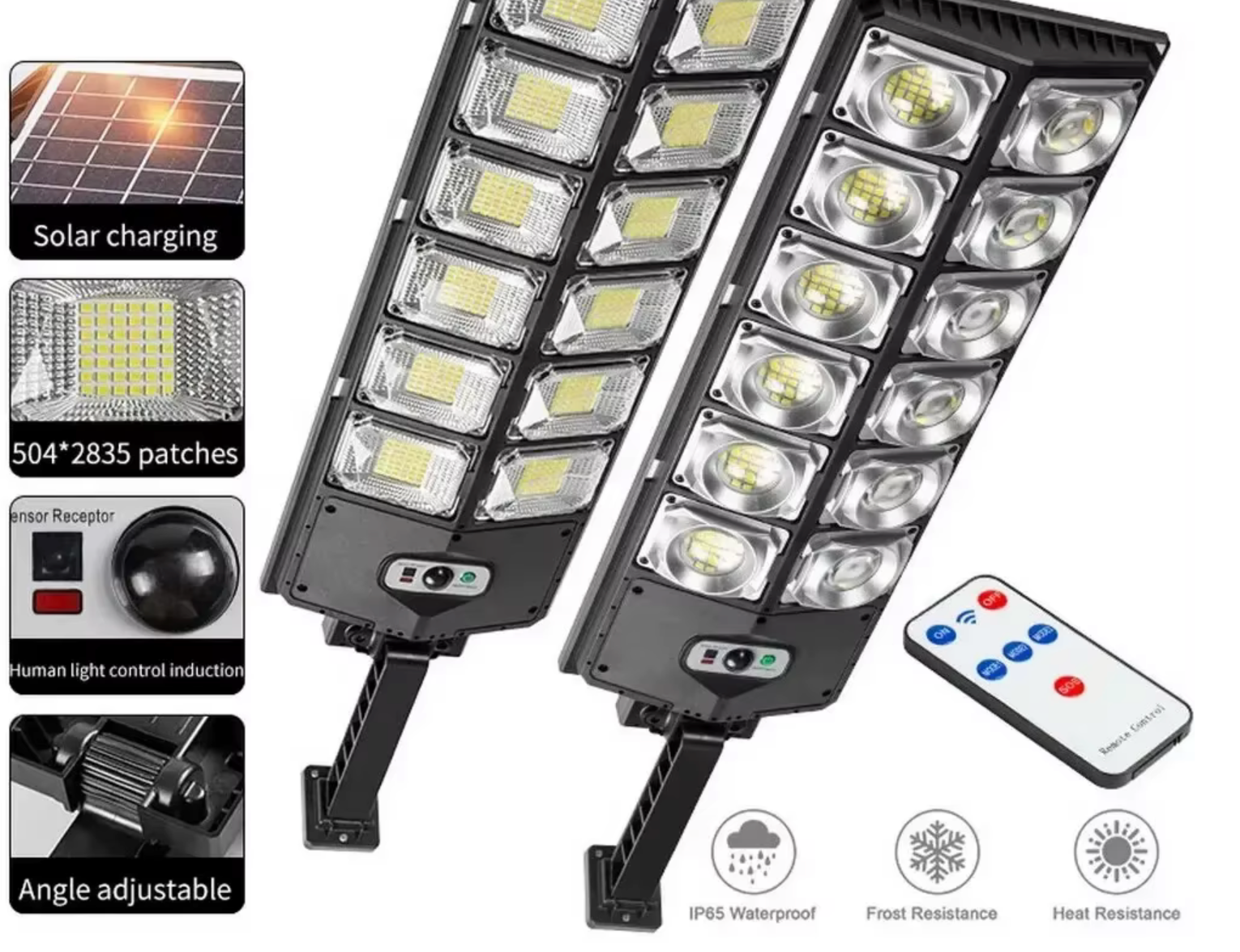 504 Led Powerful Lampe Solaire Outdoor Motion Sensor External Waterproof 12000 Lumen Solar Street Light