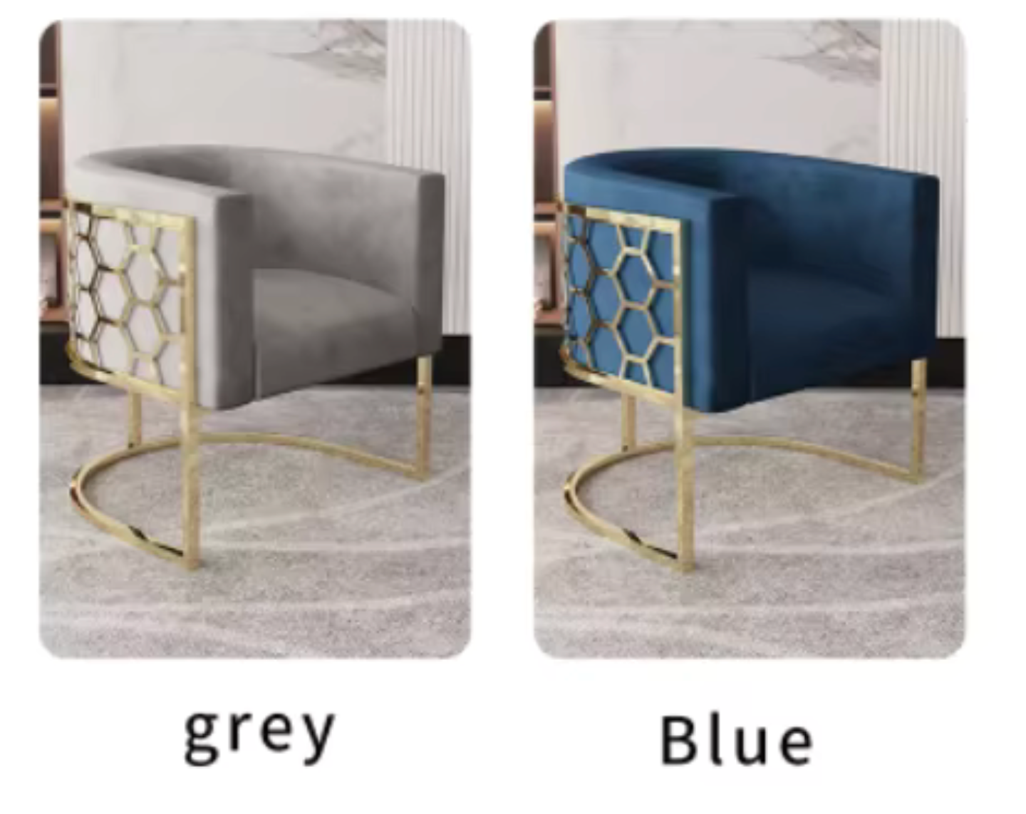 Dining Hotel Chair Metal Salon Restaurant Sofa Nordic Stainless Steel Modern Velvet Dining Chairs