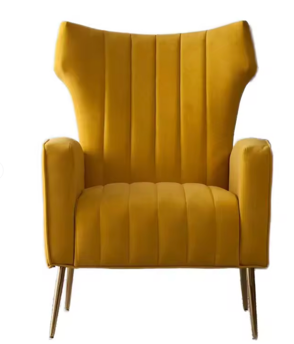 Latest Designs Wing Back Tufted Velvet Wingback Accent Chair for Living Room