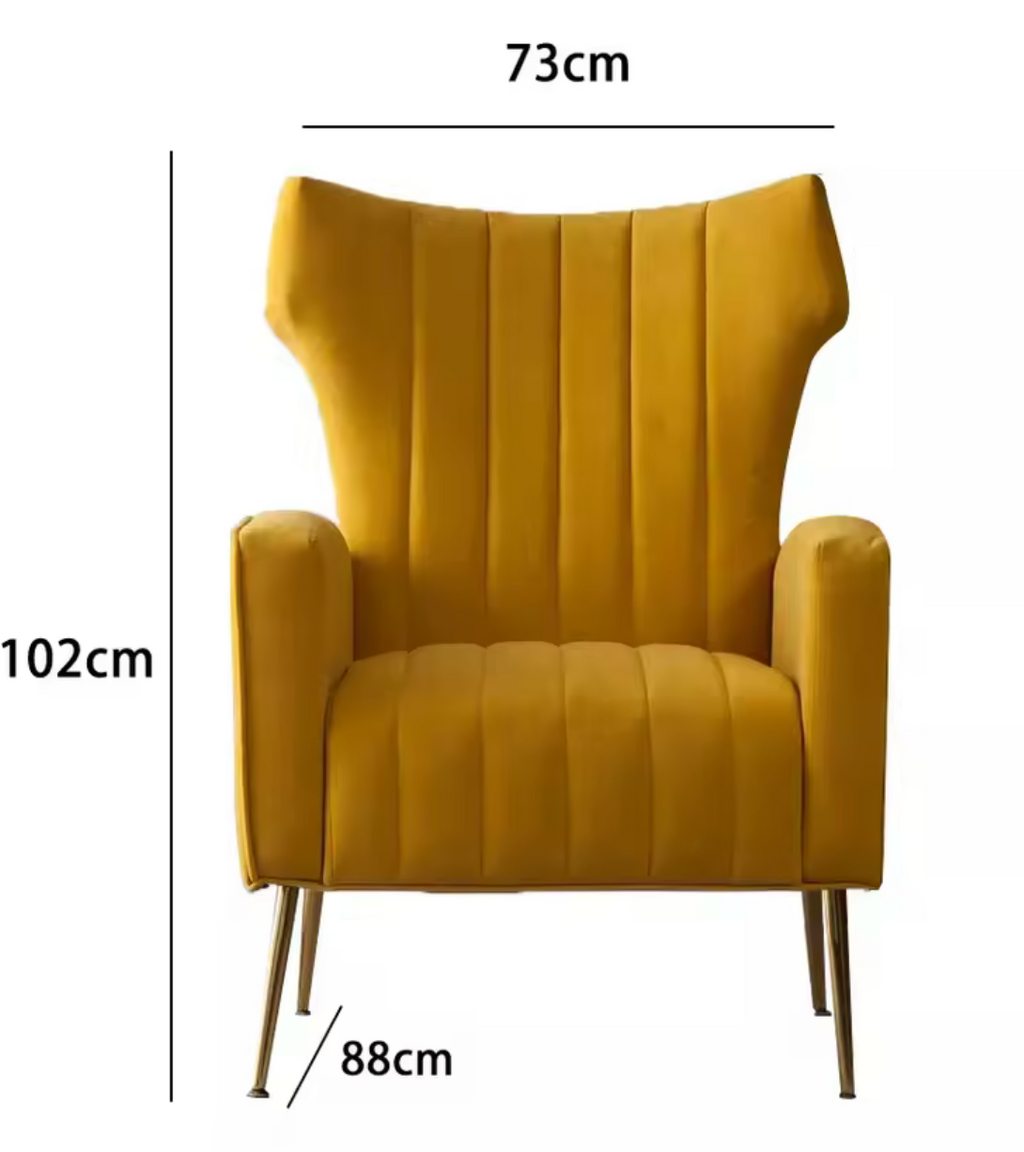 Latest Designs Wing Back Tufted Velvet Wingback Accent Chair for Living Room