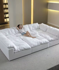 American Large Modular Sectional Sofa Home Furniture Nordic Modern U Shape Corner Sleeping Sofa Bed Cloud Couch Sets
