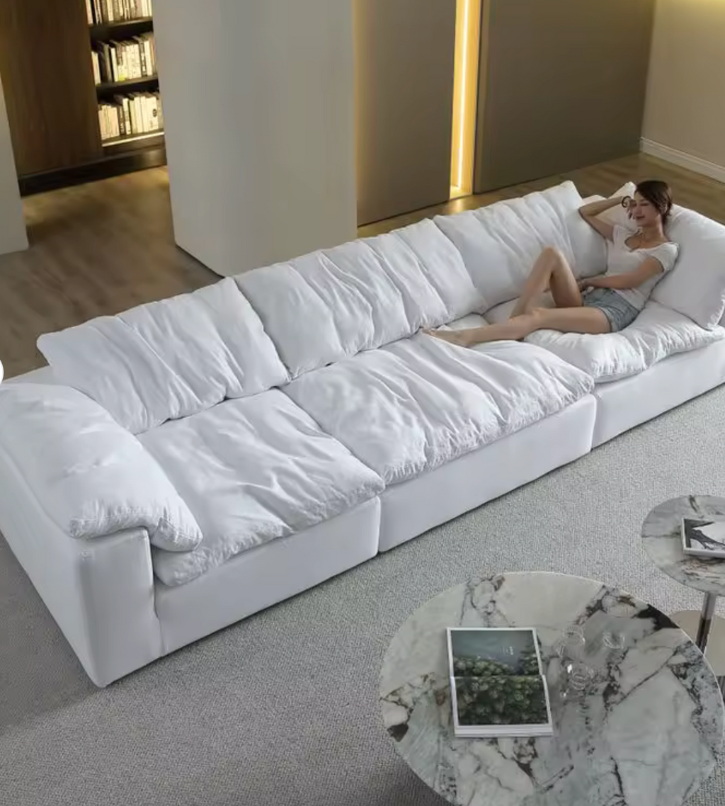 American Large Modular Sectional Sofa Home Furniture Nordic Modern U Shape Corner Sleeping Sofa Bed Cloud Couch Sets