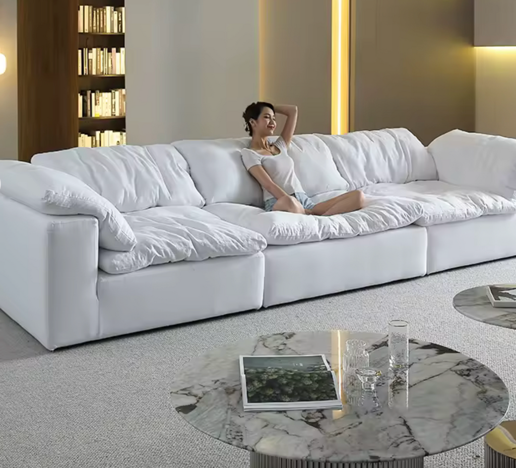American Large Modular Sectional Sofa Home Furniture Nordic Modern U Shape Corner Sleeping Sofa Bed Cloud Couch Sets