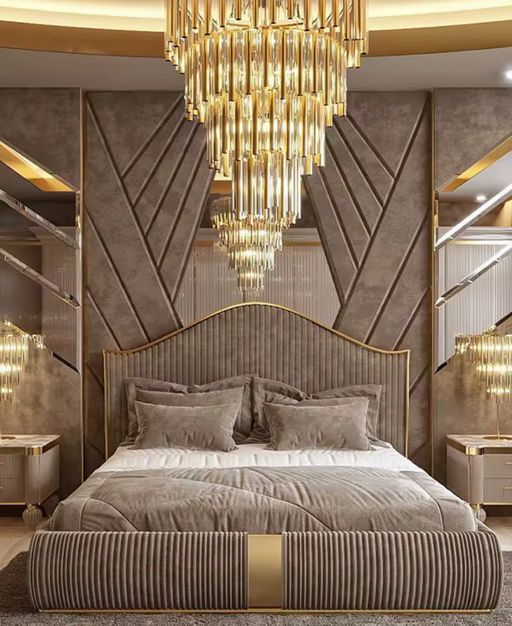 Modern Corduroy Canopy Bed With Storage Queen Size Bed Frame Upholstery Bedroom Furniture Set Luxury King Size Bed Modern