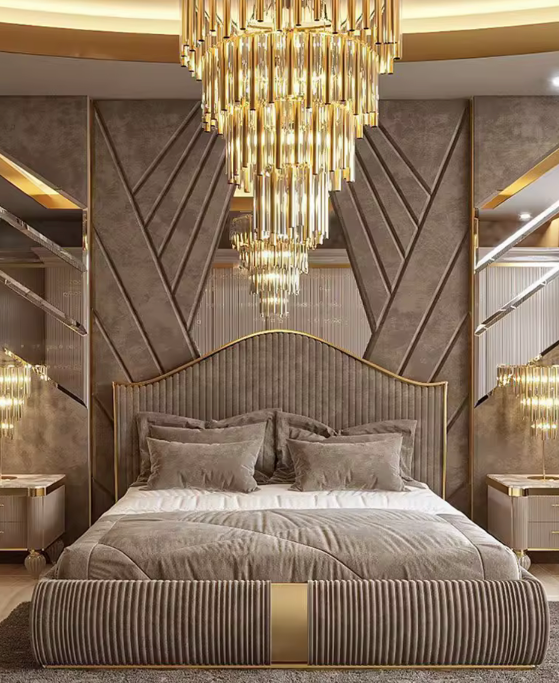 Modern Corduroy Canopy Bed With Storage Queen Size Bed Frame Upholstery Bedroom Furniture Set Luxury King Size Bed Modern