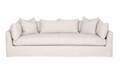 Haven 96" Lounge Slipcover Sofa, Bisque, Espresso